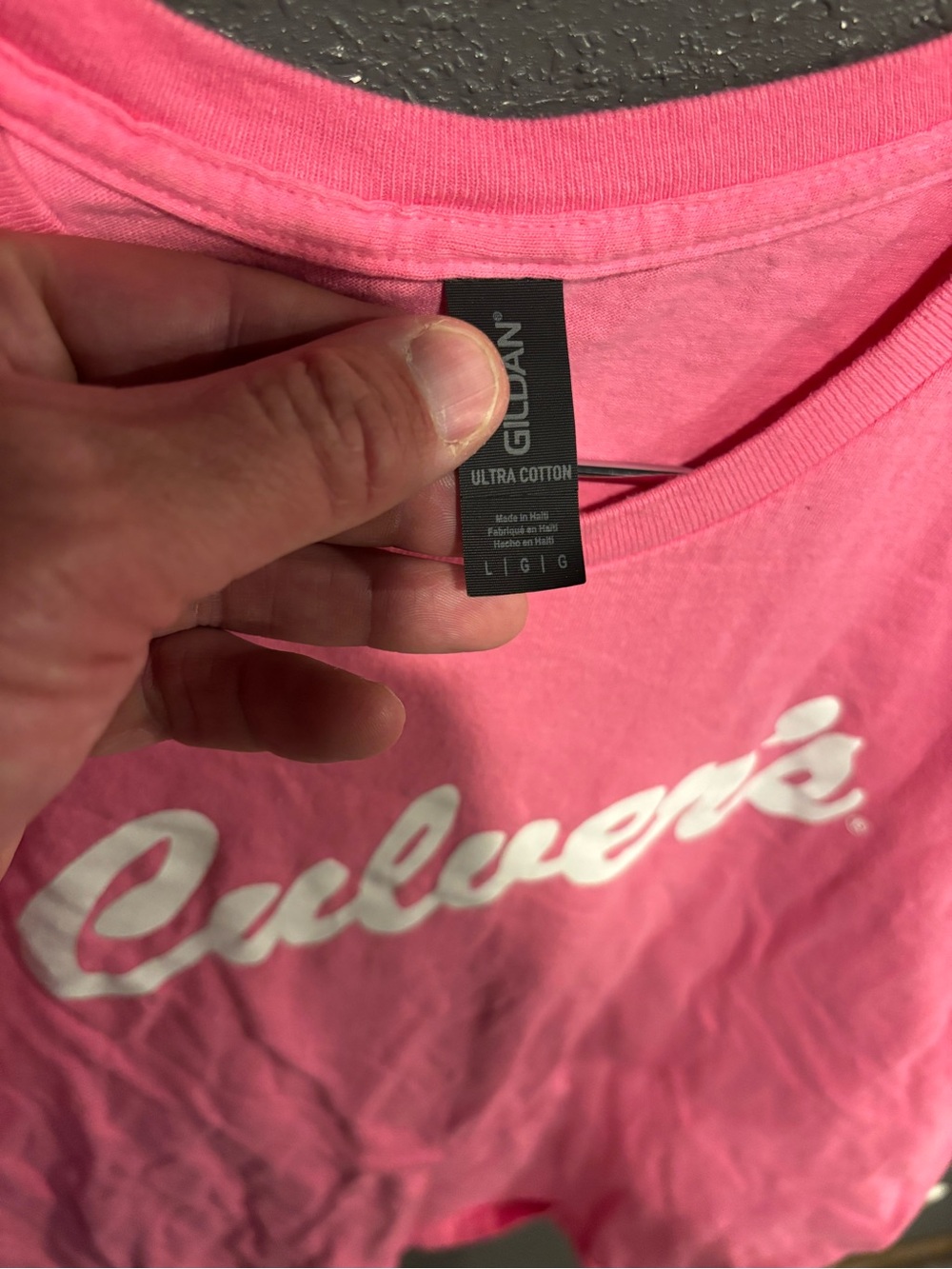 Gildan Pink Culver's Script Logo T-Shirt - Picture 2 of 3